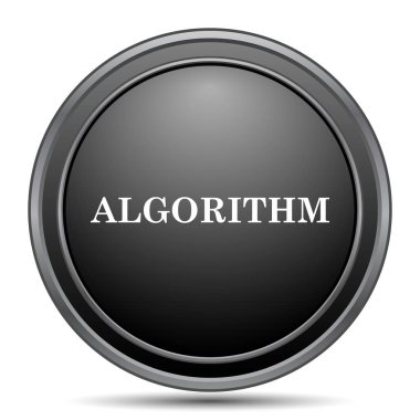 Beyaz arka plan üzerinde algoritması kutsal kişilerin resmi, siyah Web sitesi düğme