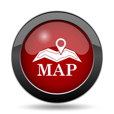 Harita simgesi. Beyaz arka plan üzerinde Internet düğmesi