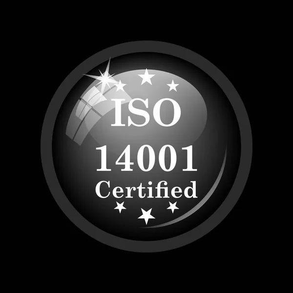 Iso14001 Symbol Internet Taste Auf Schwarzem Hintergrund — Stockfoto