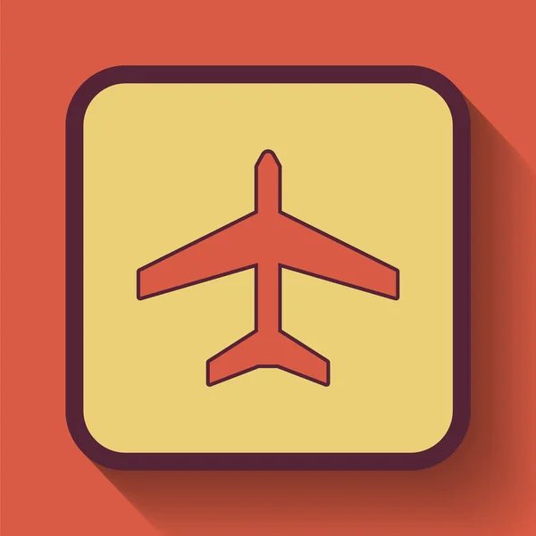 Uçak Simgesi Web Sitesi Düğmesini Turuncu Arka Plan Üzerinde Renkli — Stok fotoğraf