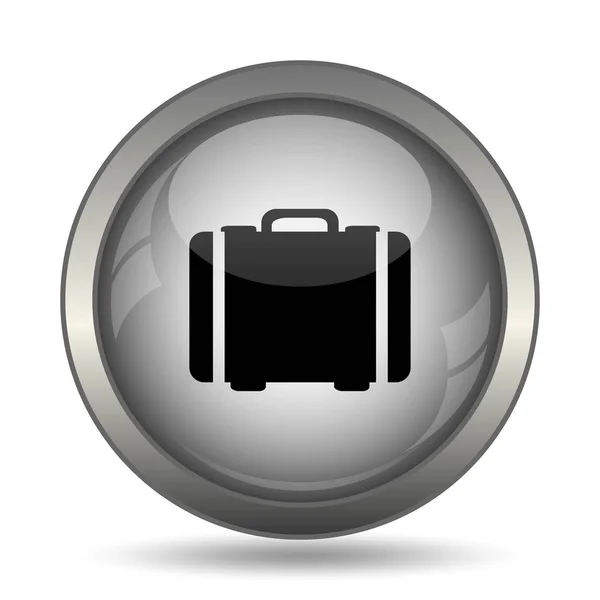 Koffer Symbol Schwarzer Website Knopf Auf Weißem Hintergrund — Stockfoto