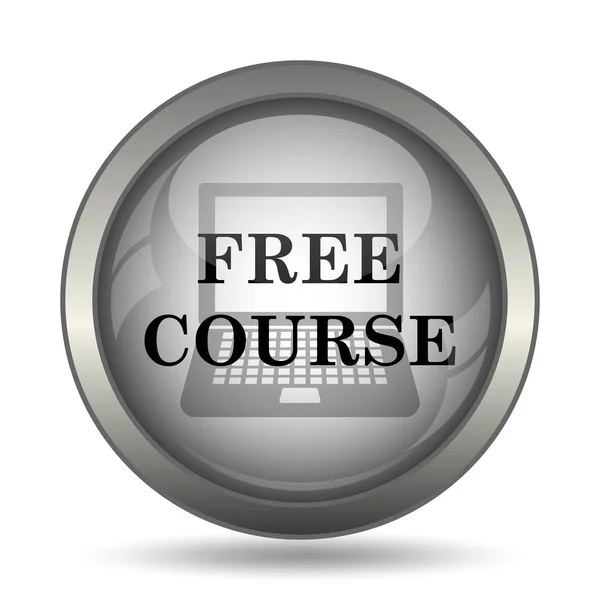 Free Course Icon Black Website Button White Background — Stock Photo, Image