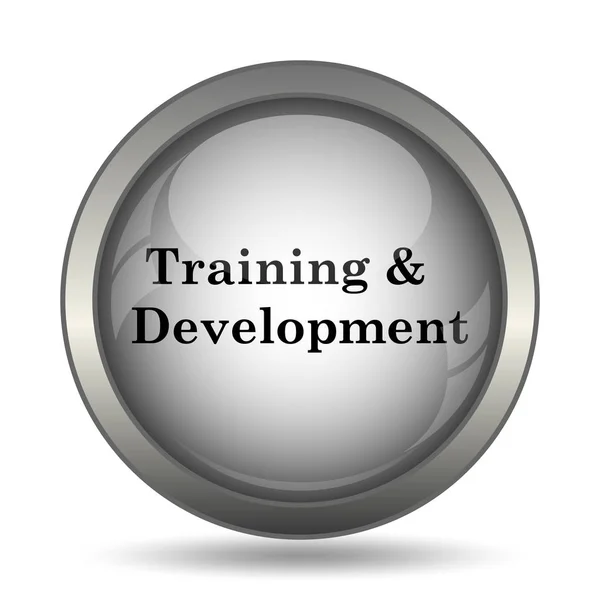 Training Development Icon Black Website Button White Background — Stock Photo, Image