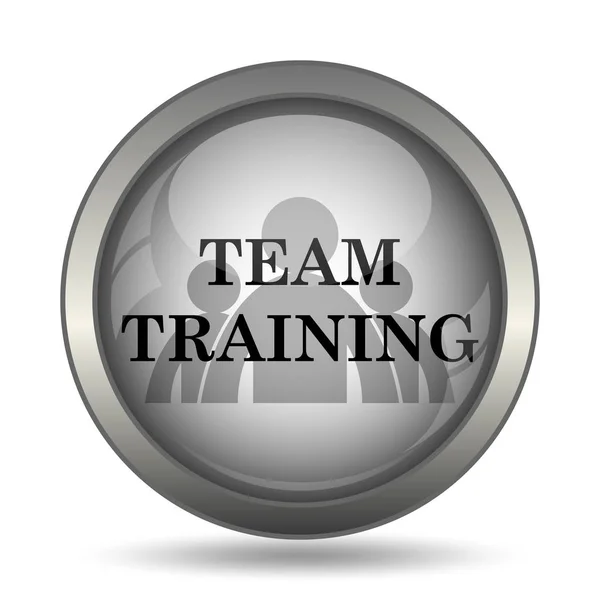 Team Training Icon Black Website Button White Background — Stock Photo, Image