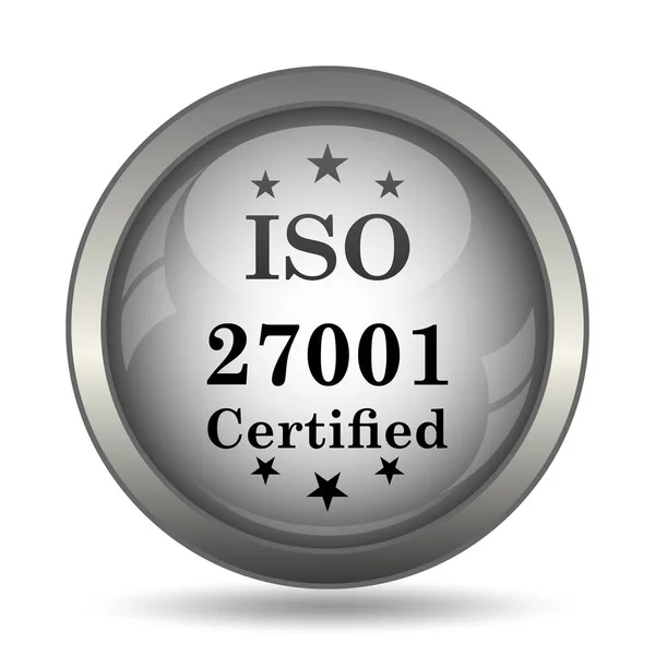 Iso 27001 Icono Botón Del Sitio Web Negro Sobre Fondo —  Fotos de Stock