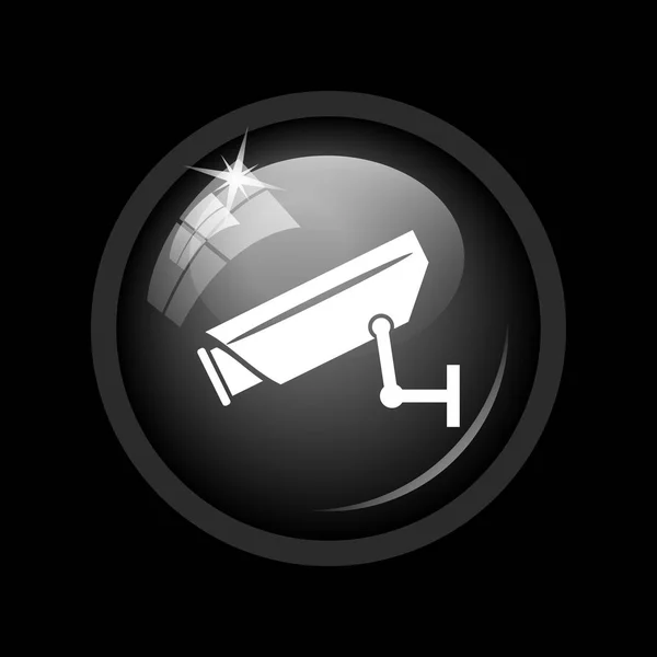 Значок Камеры Наблюдения Кнопка Интернет Черном Фоне — стоковое фото