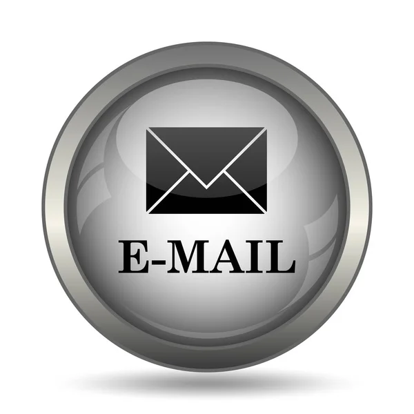 Mail Symbol Schwarzer Website Knopf Auf Weißem Hintergrund — Stockfoto