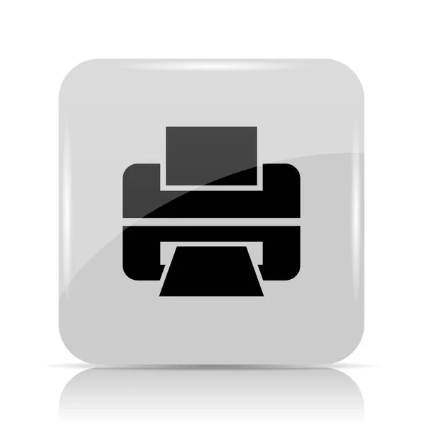 Ícone Impressora Botão Internet Fundo Branco — Fotografia de Stock