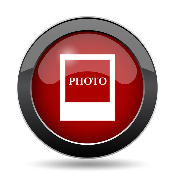 Photo Icon Internet Button White Background — Stock Photo, Image