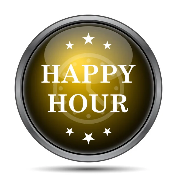 Icona Dell Happy Hour Pulsante Internet Sfondo Bianco — Foto Stock