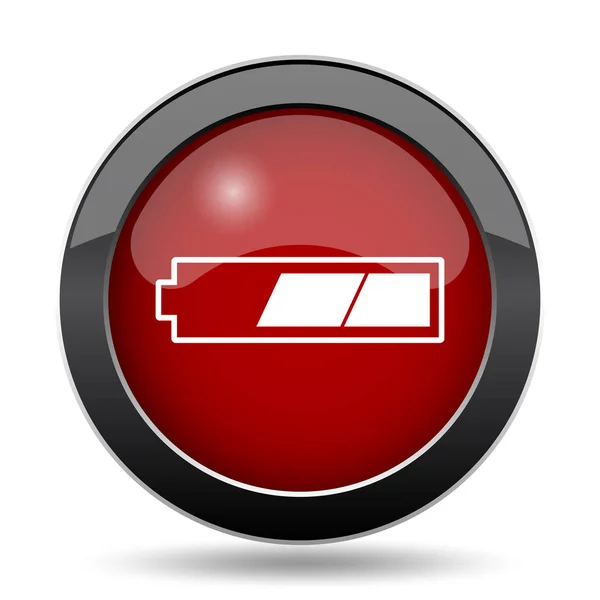 Thirds Charged Battery Icon Internet Button White Background — Stock Photo, Image