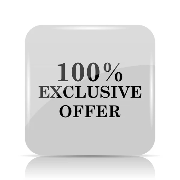 Icône Offre Exclusive 100 Bouton Internet Sur Fond Blanc — Photo