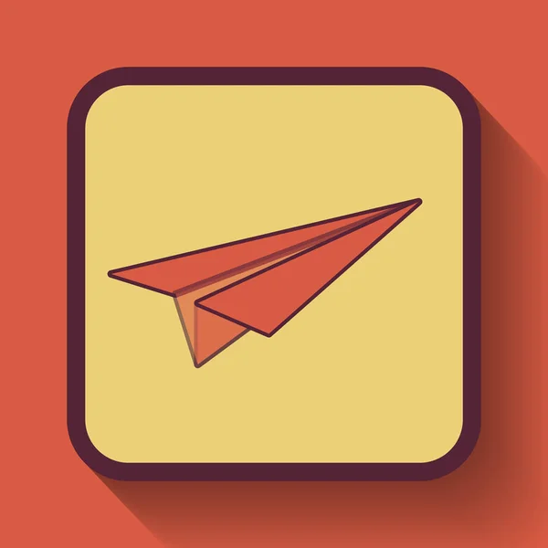 Paper plane icon, colored website button on orange background