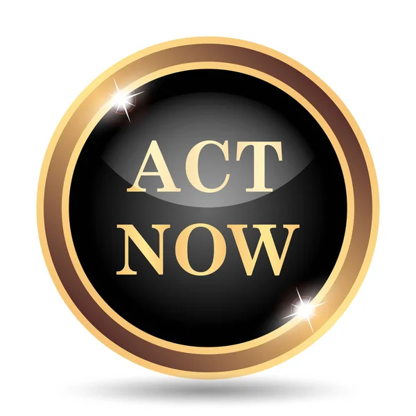 Act Now Icon Internet Button White Background — Stock Photo, Image