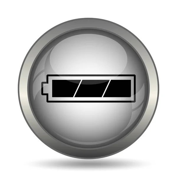 Fully Charged Battery Icon Black Website Button White Background — Stock Photo, Image