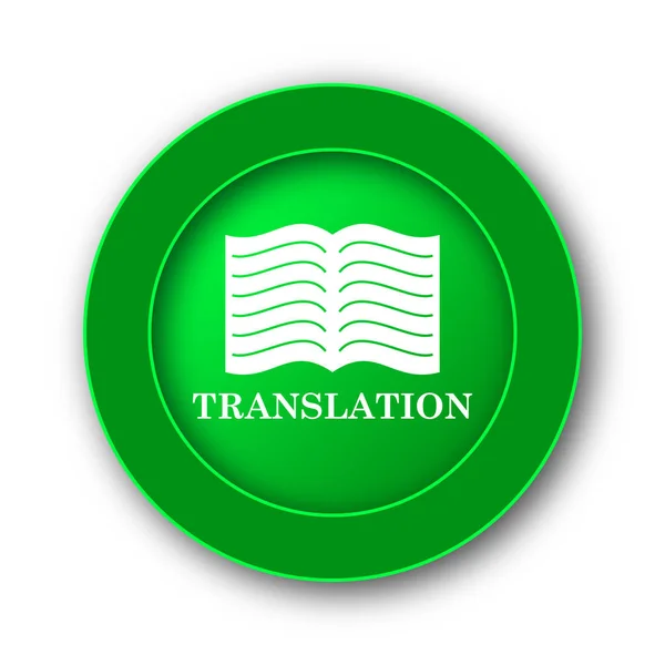 Icono Del Libro Traducción Botón Internet Sobre Fondo Blanco — Foto de Stock