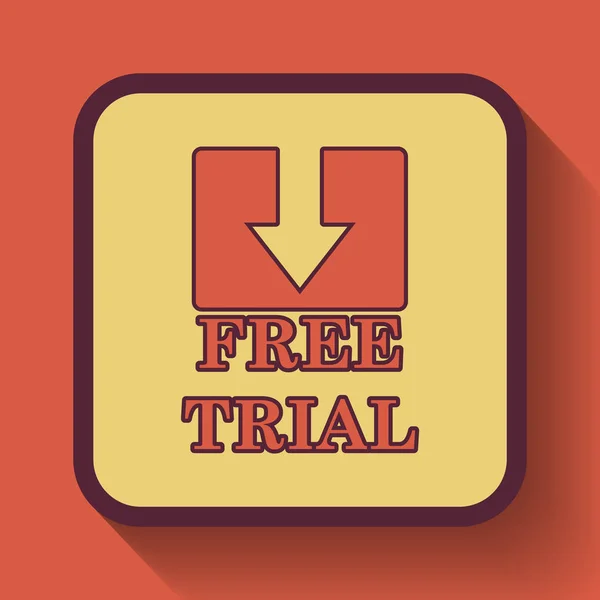 Free trial icon, colored website button on orange background
