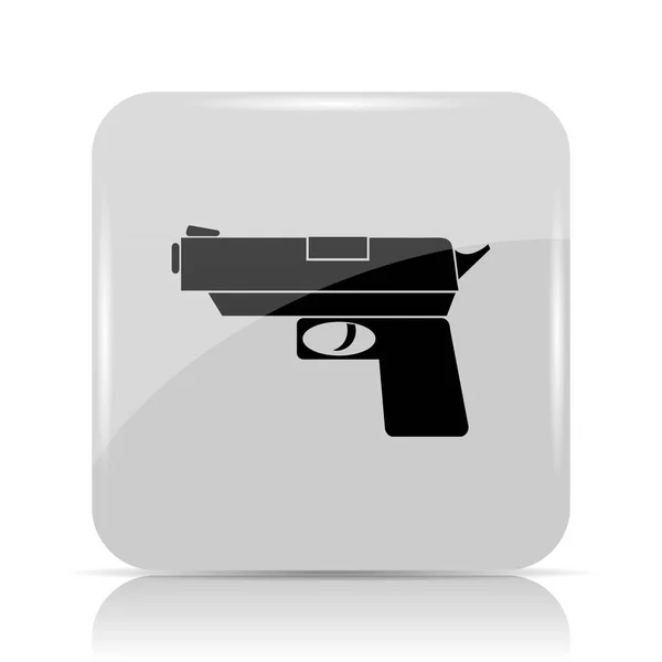 Icono Pistola Botón Internet Sobre Fondo Blanco — Foto de Stock