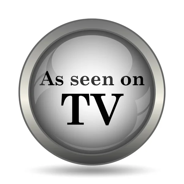 テレビのアイコンを見て 黒白い背景のウェブサイトのボタン — ストック写真