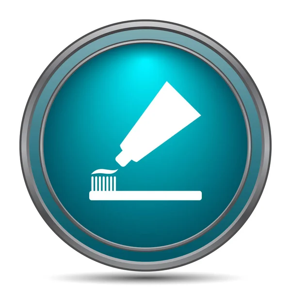 Tooth Paste Brush Icon Internet Button White Background — Stock Photo, Image