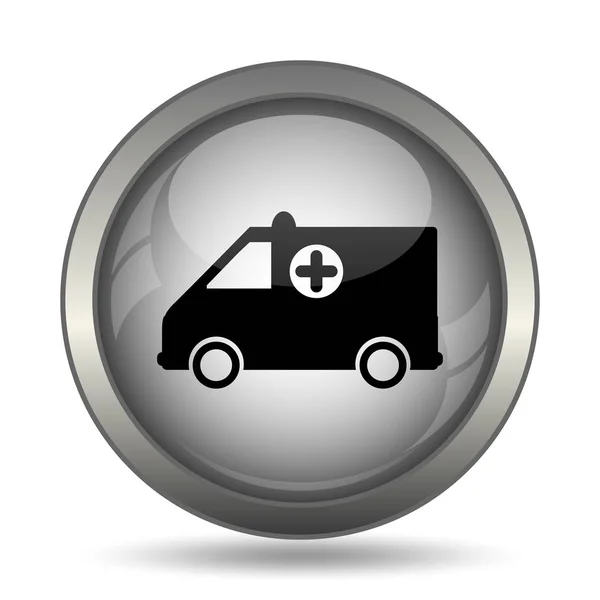 Ambulans Svart Webbplats Ikonknappen Vit Bakgrund — Stockfoto