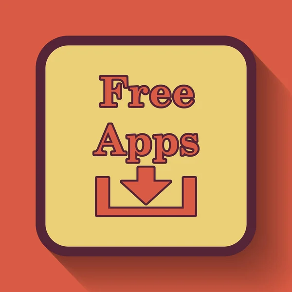 Free apps icon, colored website button on orange background