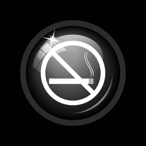 Não Ícone Fumar Botão Internet Fundo Preto — Fotografia de Stock