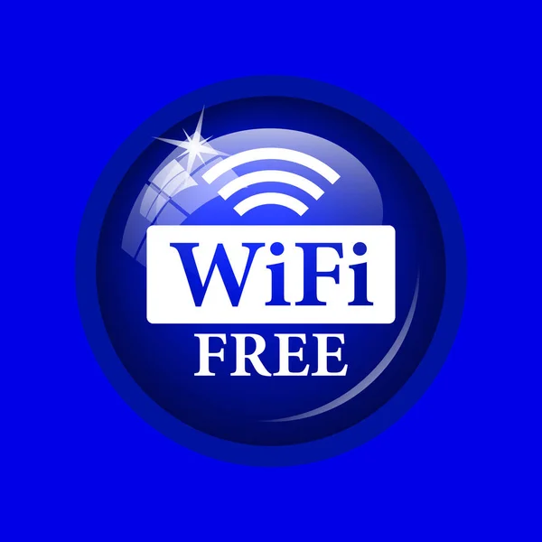 Wifi Free Icon Кнопка Интернет Синем Фоне — стоковое фото