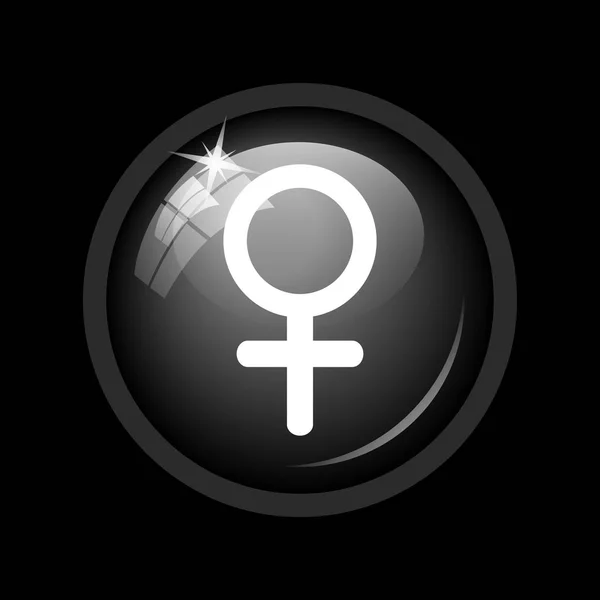 Female Sign Icon Internet Button Black Background — Stock Photo, Image