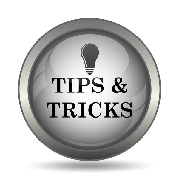 Tips Tricks Icon Black Website Button White Background — Stock Photo, Image