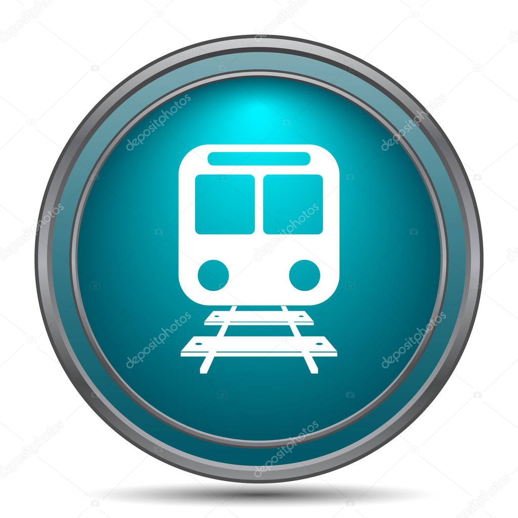 Train icon. Internet button on white background