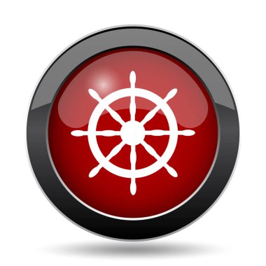 Deniz tekerlek simgesi. Beyaz arka plan üzerinde Internet düğmesi