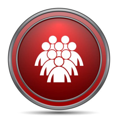 İnsanlar simge grubu. Beyaz arka plan üzerinde Internet düğmesi