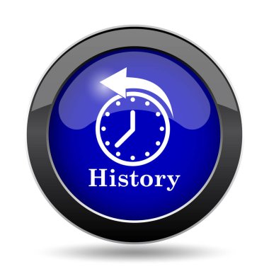 Tarihi simgesi. Beyaz arka plan üzerinde Internet düğmesi