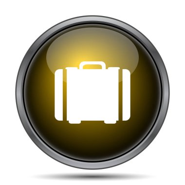 Bavul simgesi. Beyaz arka plan üzerinde Internet düğmesi