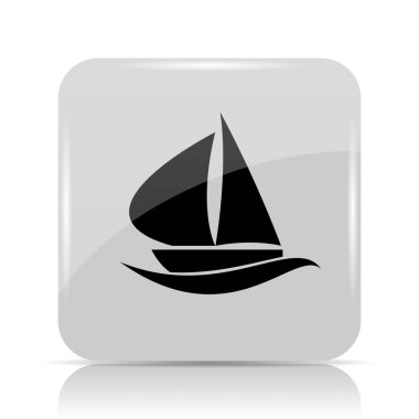 Yelkenli simgesi. Beyaz arka plan üzerinde Internet düğmesi