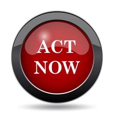 Şimdi simgesi hareket. Beyaz arka plan üzerinde Internet düğmesi