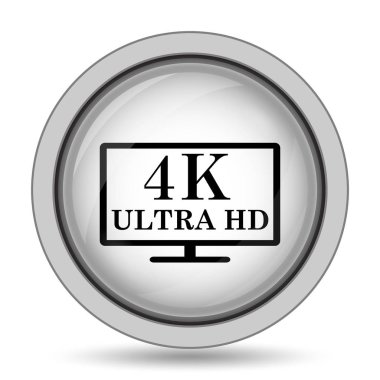 4 k ultra Hd simgesi. Beyaz arka plan üzerinde Internet düğmesi