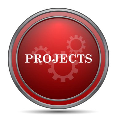 Projeler simgesi. Beyaz arka plan üzerinde Internet düğmesi