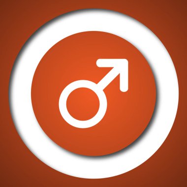 Erkek işareti simgesi. Beyaz arka plan üzerinde Internet düğmesi.