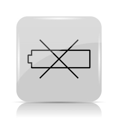 Boş pil simgesi. Beyaz arka plan üzerinde Internet düğmesi