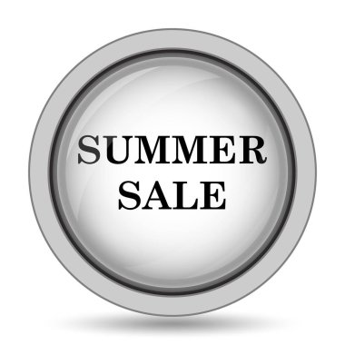 Yaz satış simgesi. Beyaz arka plan üzerinde Internet düğmesi