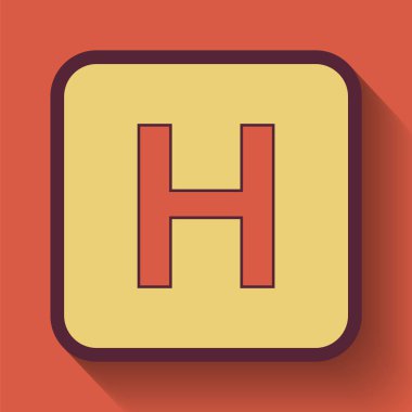 Hastane simgesi, Web sitesi düğmesini turuncu arka plan üzerinde renkli