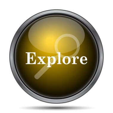 Simge keşfedin. Beyaz arka plan üzerinde Internet düğmesi