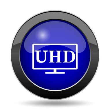 Ultra Hd simgesi. Beyaz arka plan üzerinde Internet düğmesi