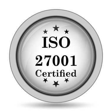 ISO 27001 simgesi. Beyaz arka plan üzerinde Internet düğmesi