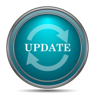 Update simgesi. Beyaz arka plan üzerinde Internet düğmesi