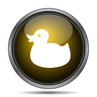 Ördek simgesi. Beyaz arka plan üzerinde Internet düğmesi