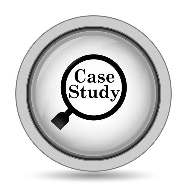 Case Study Icon Internet Button White Background — Stock Photo, Image