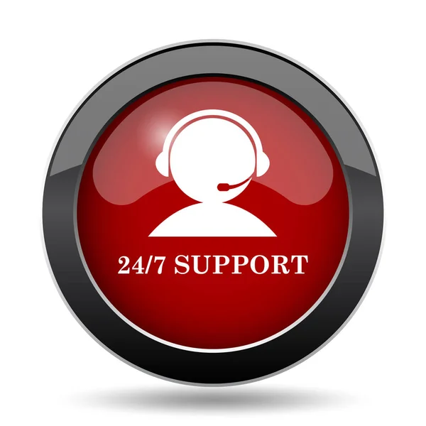 24-7 Support icon. Internet button on white background